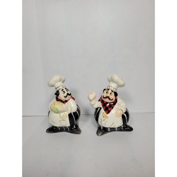 Chef Salt & Pepper Shakers Bon Appétit American Atelier Buon Appetito - Picture 1 of 5